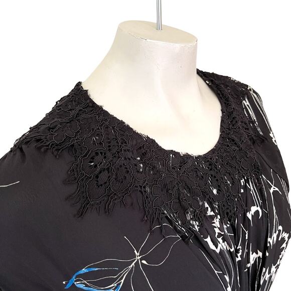 NWT ZARA Limited Edition Wrap Dress Lace collar Mixed florals Whimsigoth SZ M - Picture 4 of 13